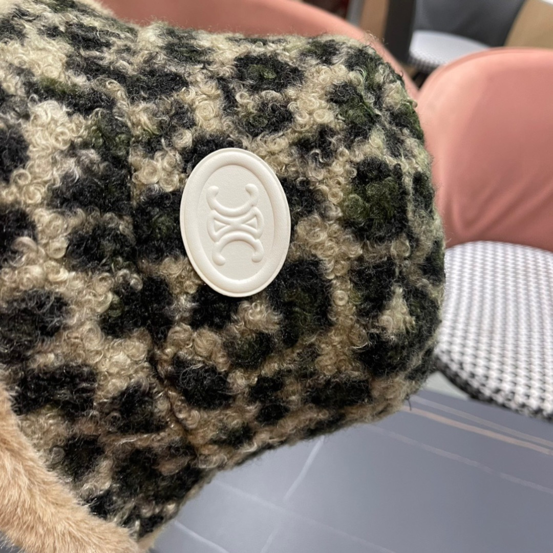  赛琳CELINE新款豹纹毛绒渔夫帽，最好品质的，休闲大方，简约时尚，大家自己对比哦