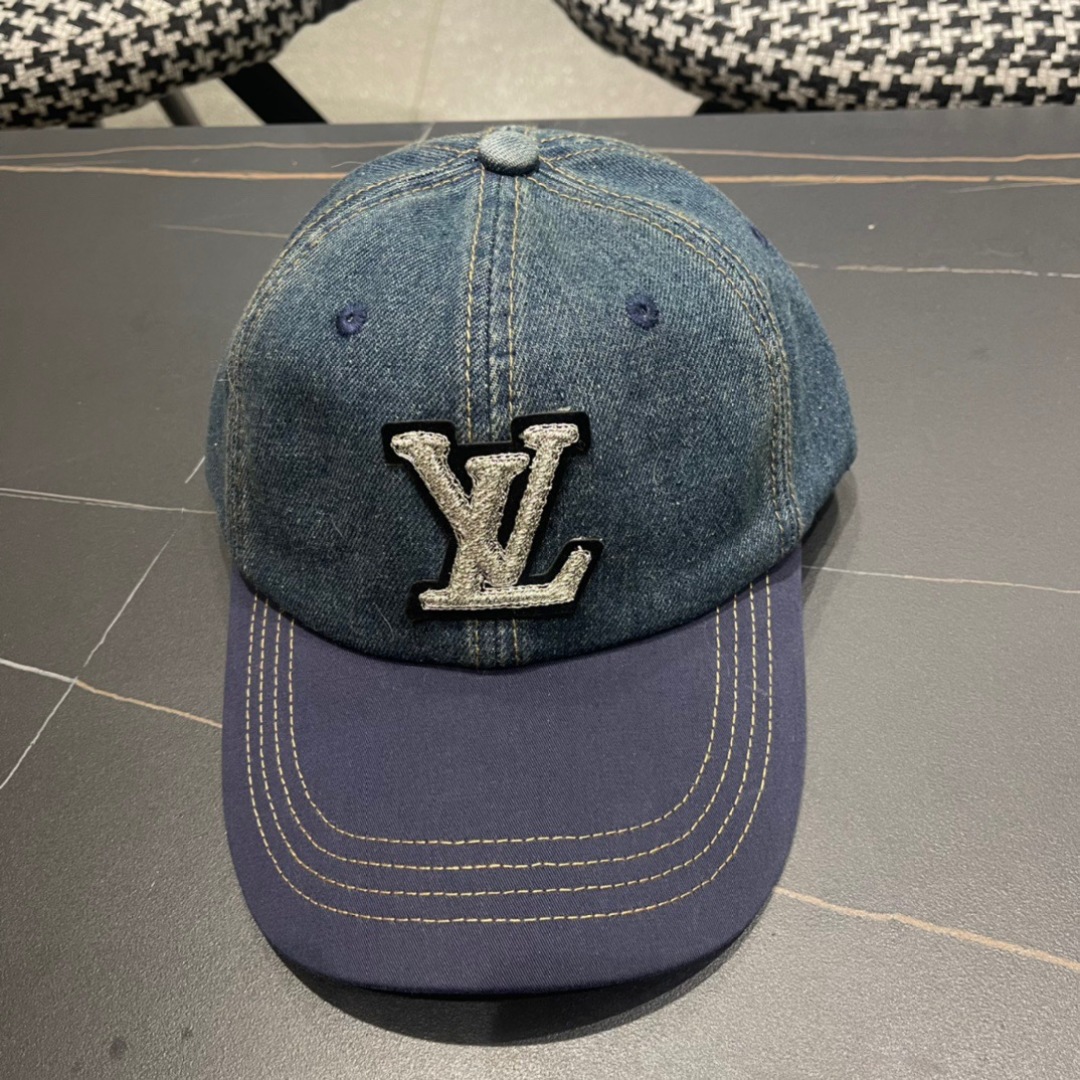 。LouiVuittonLV2024早春新款路易威登牛仔棒球帽，简单大方 男女通用遮阳帽，