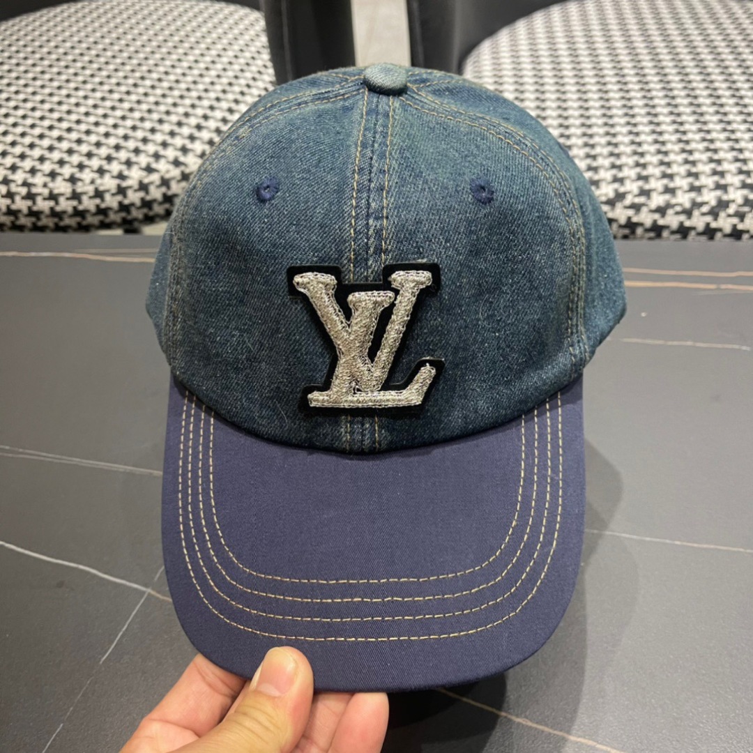 。LouiVuittonLV2024早春新款路易威登牛仔棒球帽，简单大方 男女通用遮阳帽，
