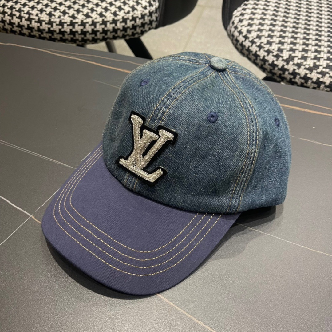 。LouiVuittonLV2024早春新款路易威登牛仔棒球帽，简单大方 男女通用遮阳帽，