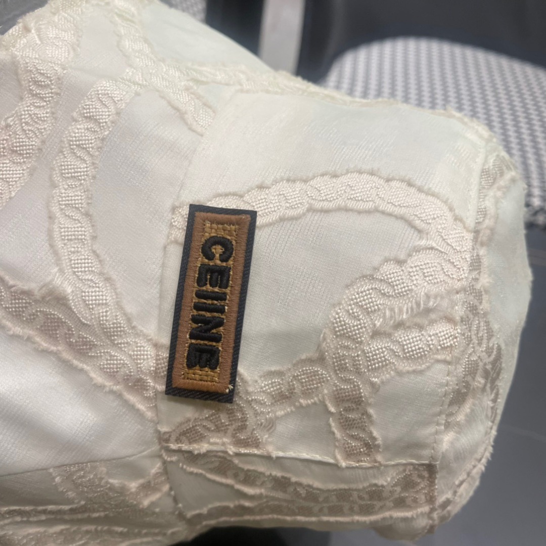 CELINE赛琳渔夫帽2024女春夏韩版百搭显脸小遮阳盆帽拼接珍珠链出游可折叠大檐帽