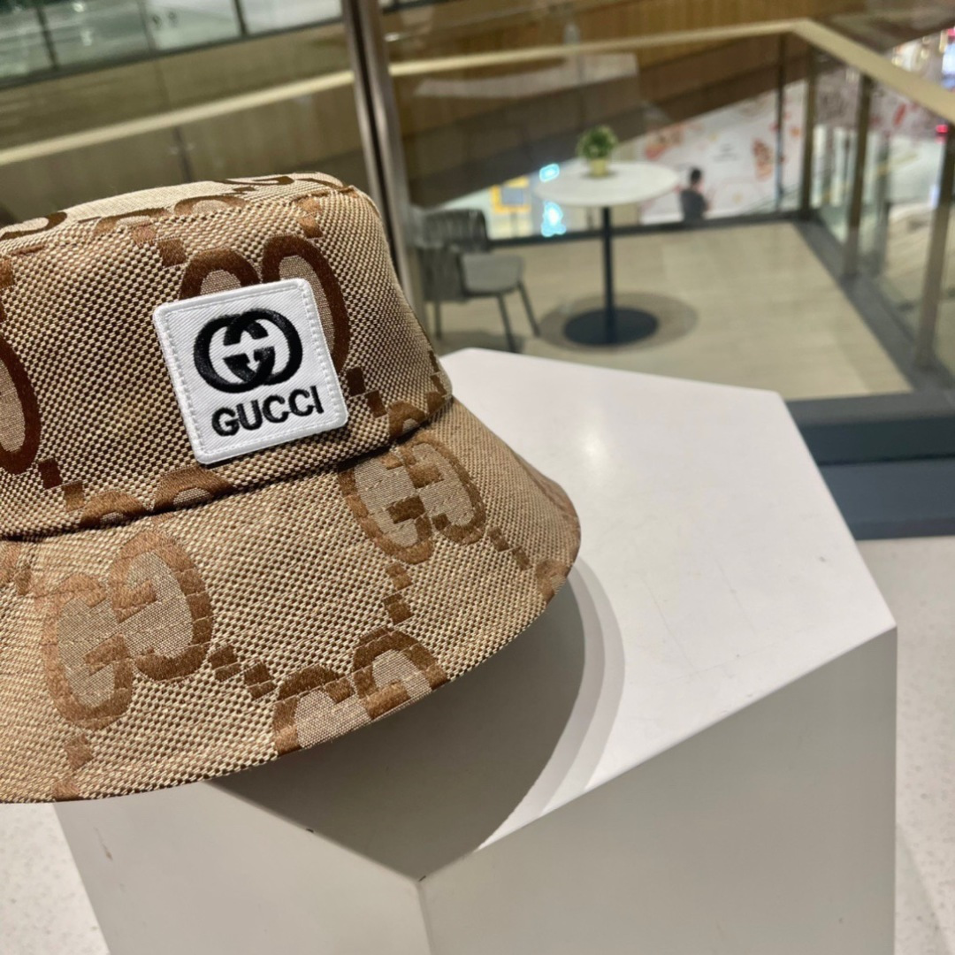 GUCCI  古奇 2023新款韩版原单可爱小熊熊渔夫帽🧢高品质，休闲风格，低調奢華，超级时尚的颜色，
