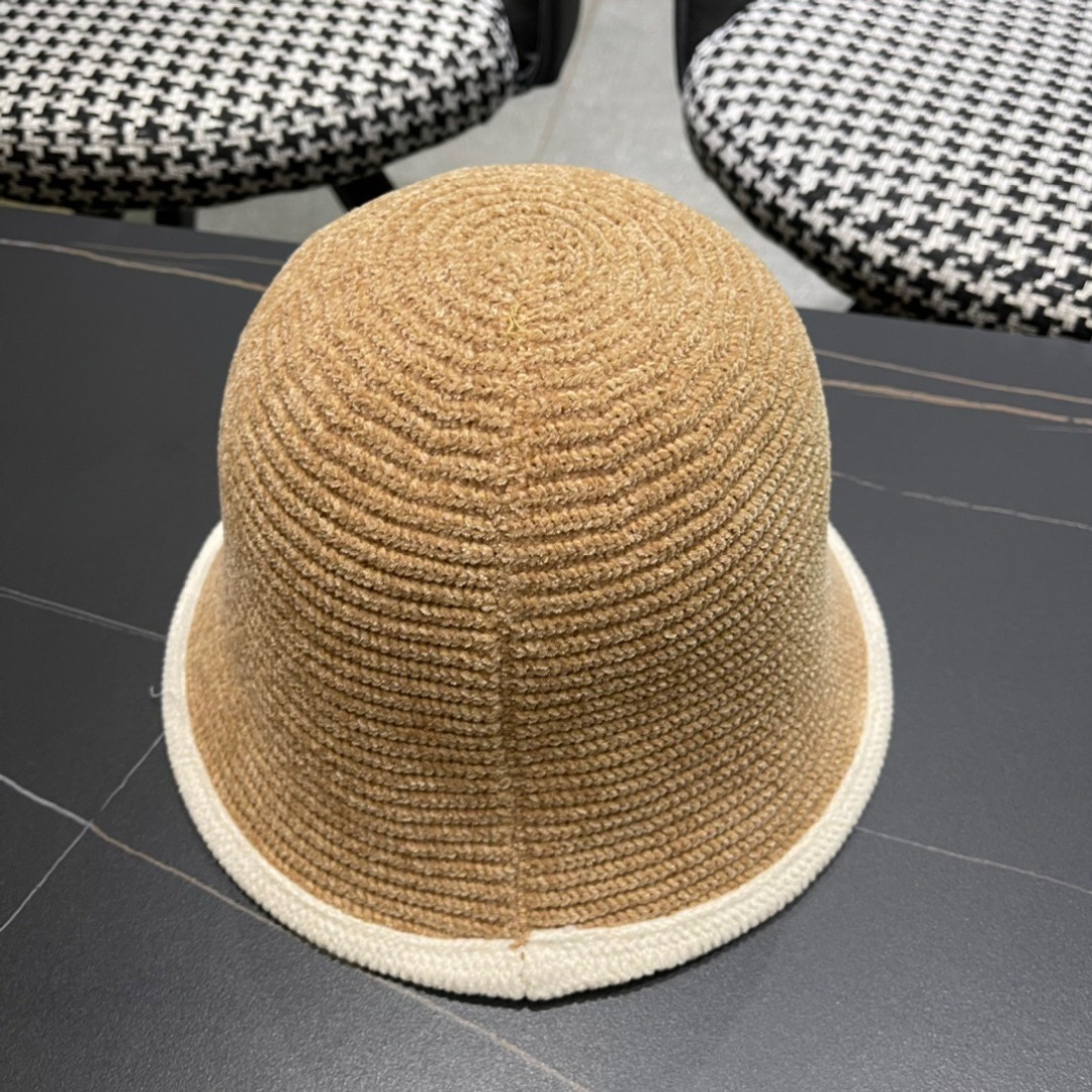 【PRADA普拉达】2024新款早秋大牌镂空拼色编织渔夫帽，超好搭配，闭眼入的一款