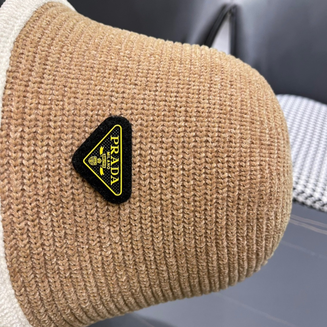 【PRADA普拉达】2024新款早秋大牌镂空拼色编织渔夫帽，超好搭配，闭眼入的一款