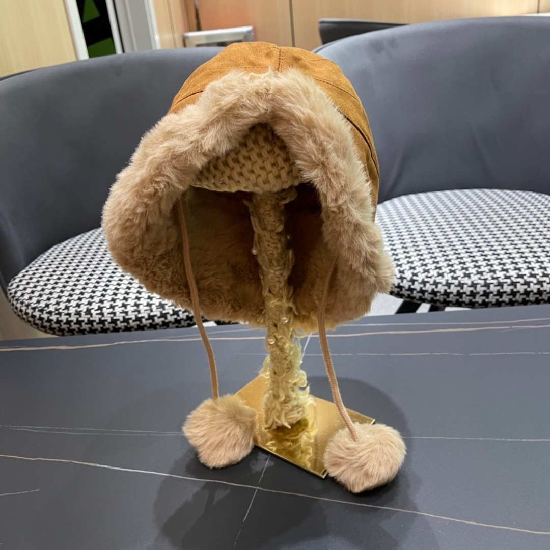  路易威登LouisVuitton渔夫帽女冬季毛绒东北蒙古帽子加厚保暖韩版百搭潮牌