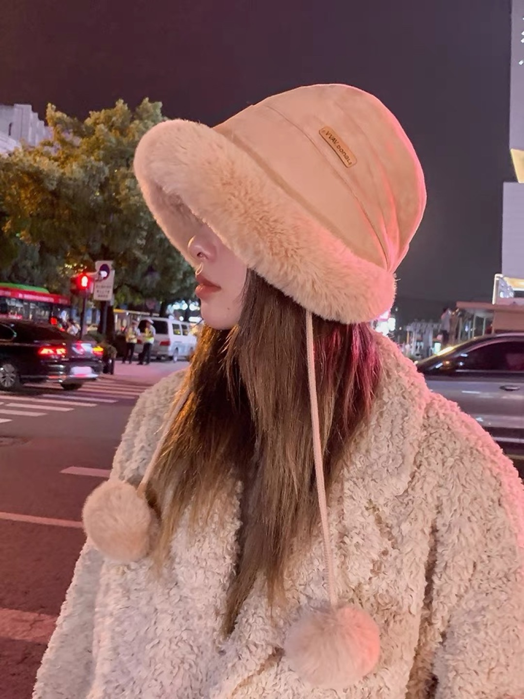  路易威登LouisVuitton渔夫帽女冬季毛绒东北蒙古帽子加厚保暖韩版百搭潮牌