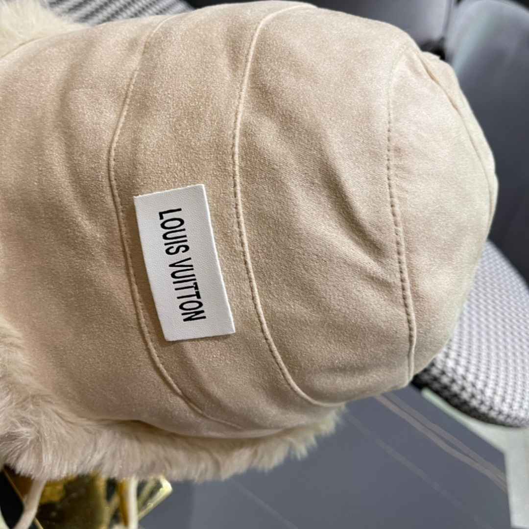  路易威登LouisVuitton渔夫帽女冬季毛绒东北蒙古帽子加厚保暖韩版百搭潮牌