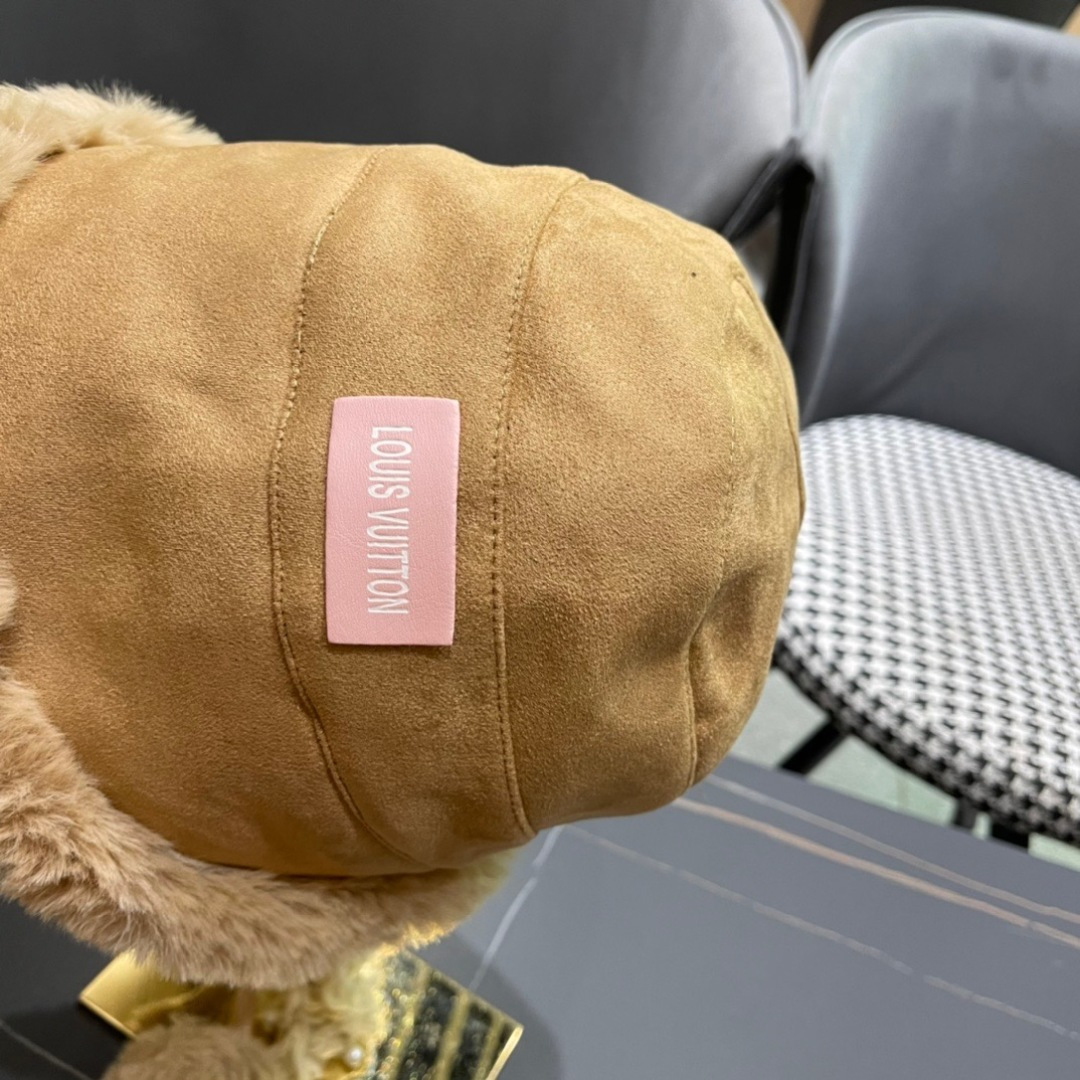  路易威登LouisVuitton渔夫帽女冬季毛绒东北蒙古帽子加厚保暖韩版百搭潮牌