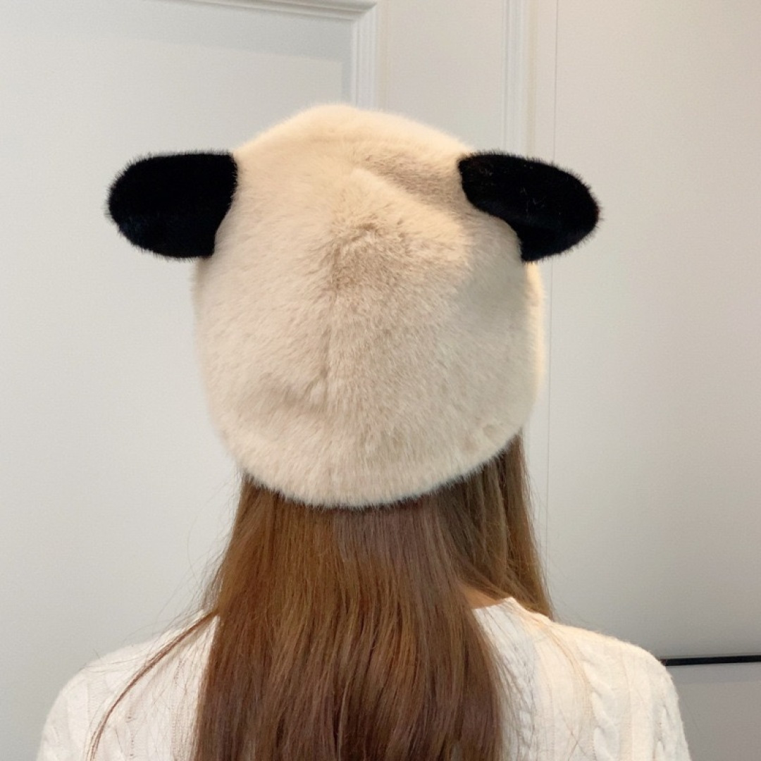 。香奈儿Chanel 国潮子女秋冬可爱渔夫帽大头围毛绒保暖帽