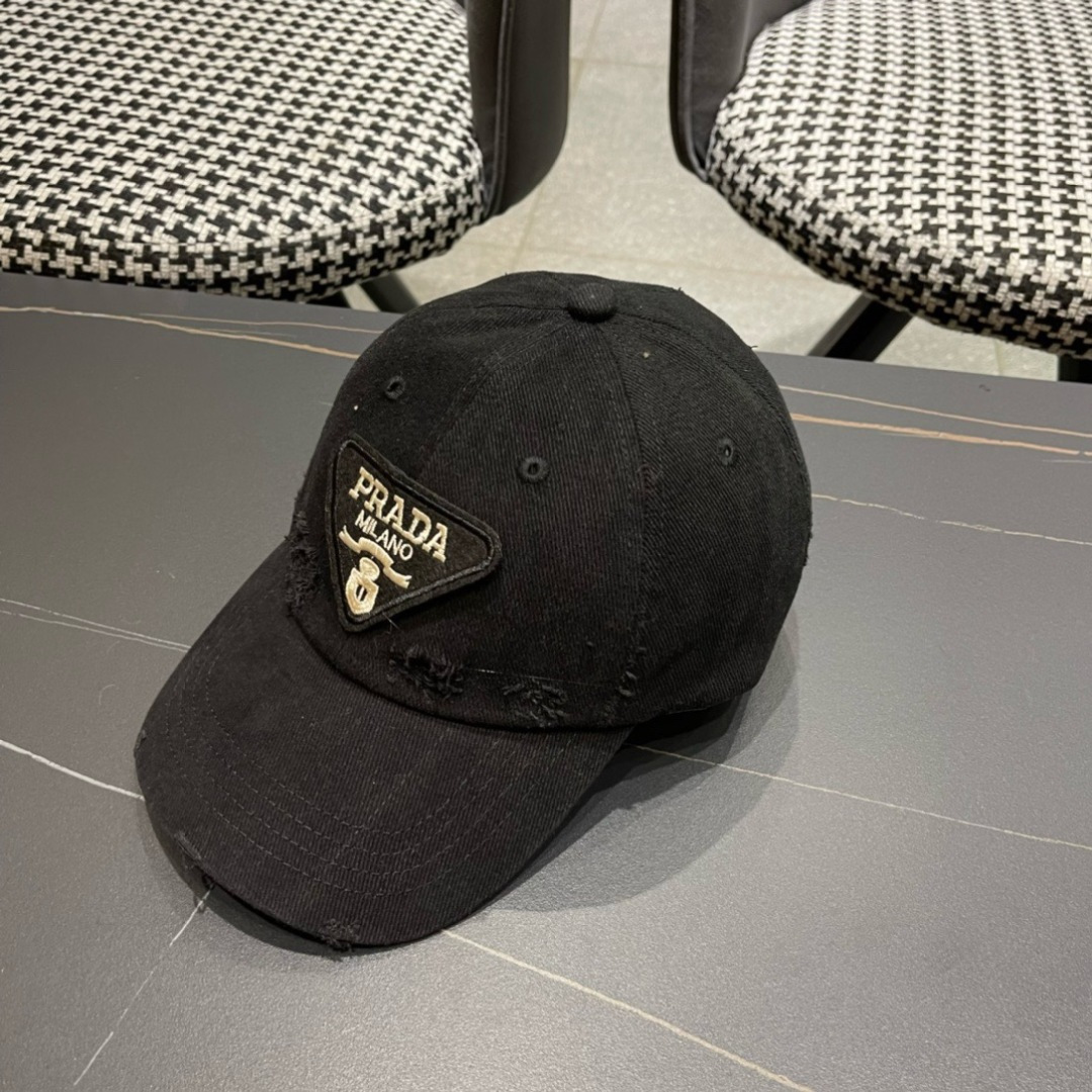 普拉达Prada 2024新款经典三角标棒球帽🧢万能必留款 戴一万年都好看 日常刚需 颜色完美 帽型正点
