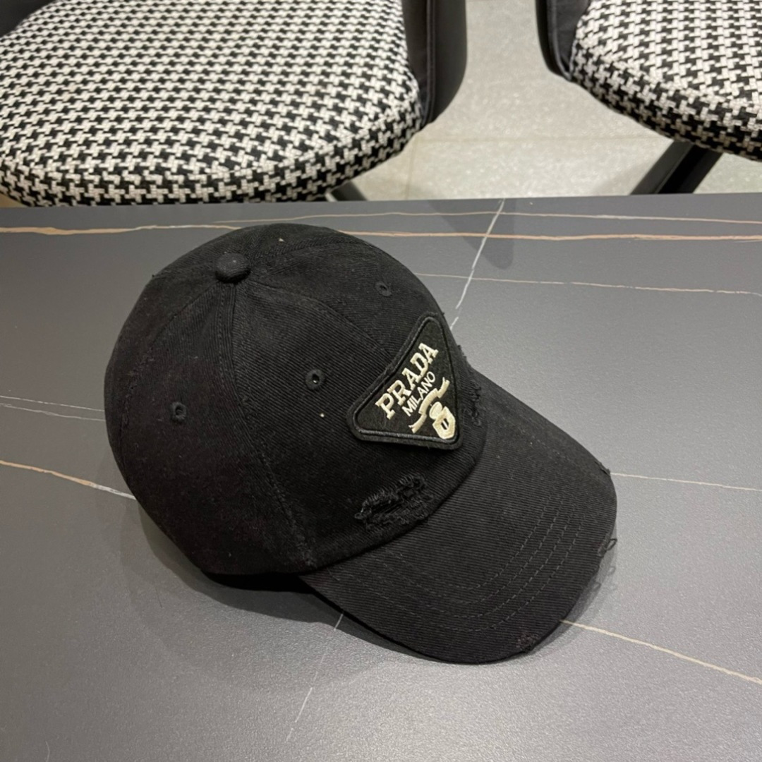 普拉达Prada 2024新款经典三角标棒球帽🧢万能必留款 戴一万年都好看 日常刚需 颜色完美 帽型正点