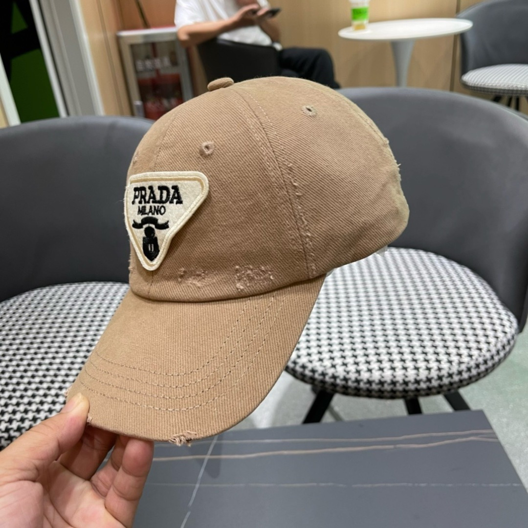 普拉达Prada 2024新款经典三角标棒球帽🧢万能必留款 戴一万年都好看 日常刚需 颜色完美 帽型正点