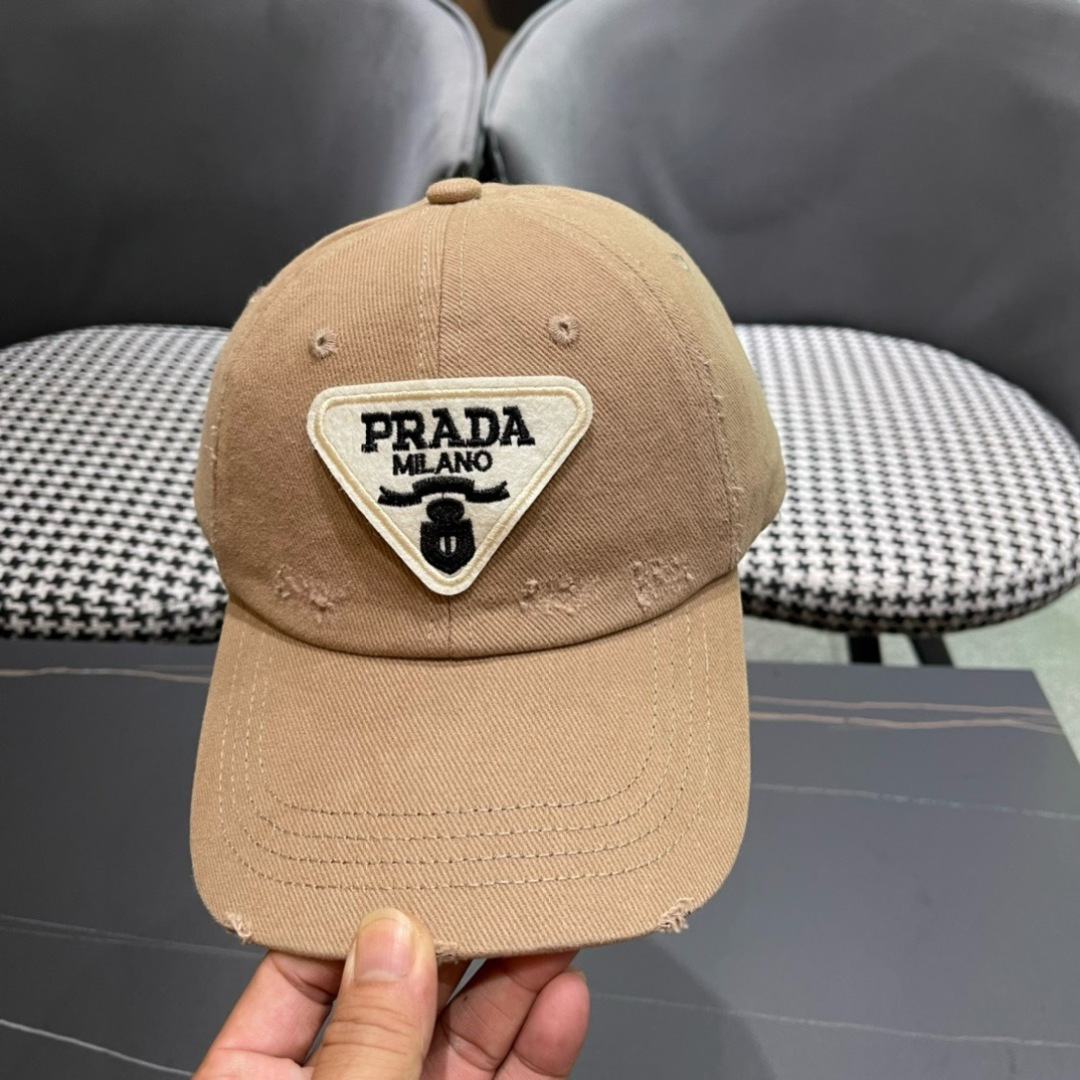 普拉达Prada 2024新款经典三角标棒球帽🧢万能必留款 戴一万年都好看 日常刚需 颜色完美 帽型正点