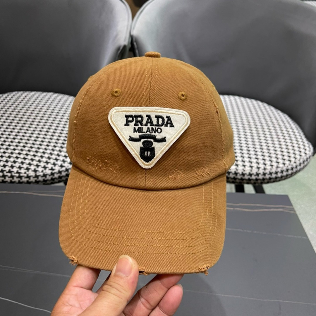 普拉达Prada 2024新款经典三角标棒球帽🧢万能必留款 戴一万年都好看 日常刚需 颜色完美 帽型正点