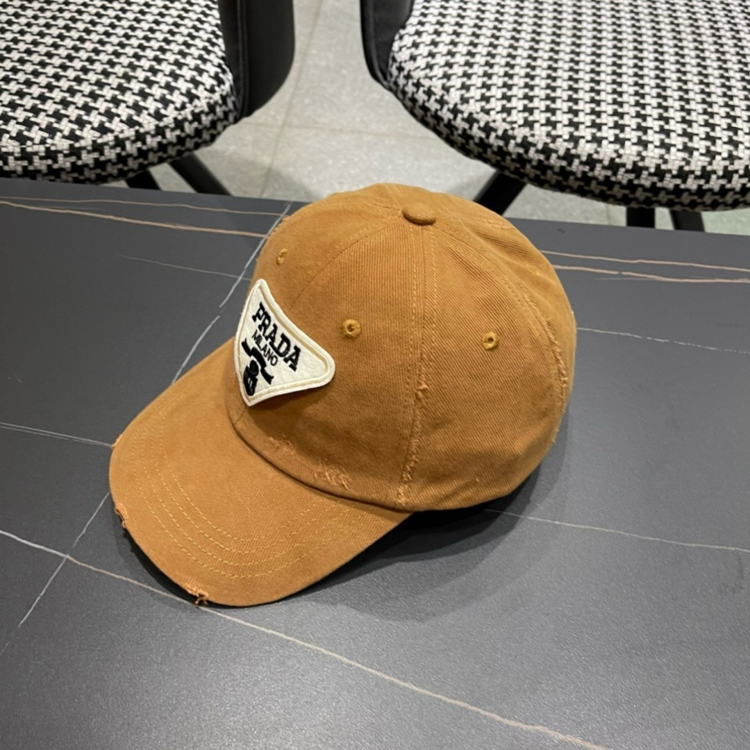 普拉达Prada 2024新款经典三角标棒球帽🧢万能必留款 戴一万年都好看 日常刚需 颜色完美 帽型正点