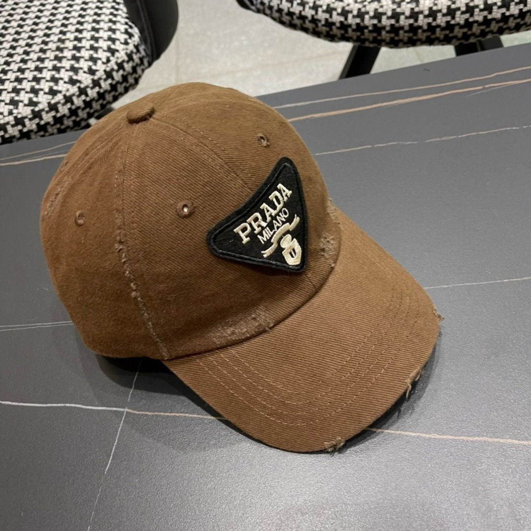 普拉达Prada 2024新款经典三角标棒球帽🧢万能必留款 戴一万年都好看 日常刚需 颜色完美 帽型正点