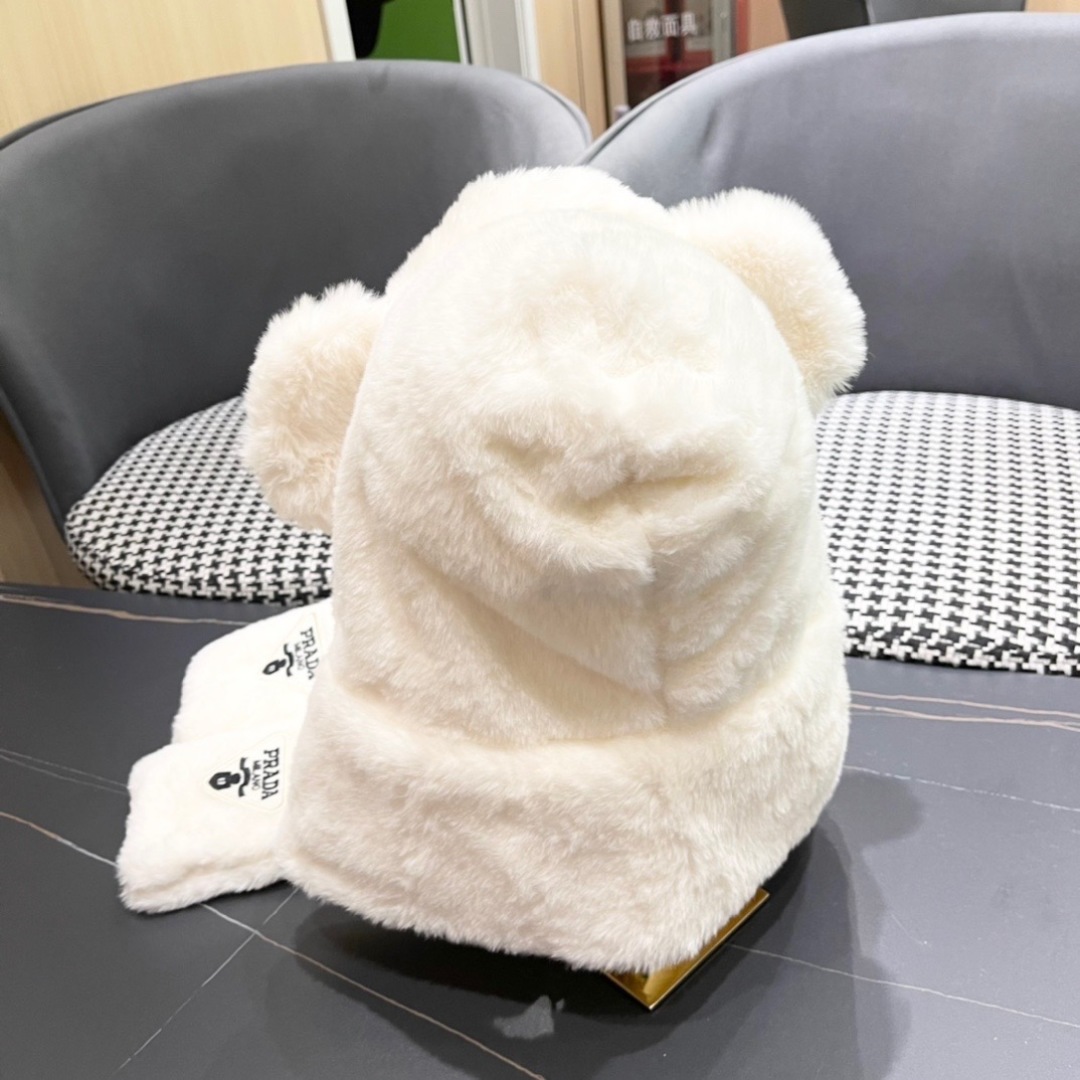 Prada New Girl’s Winter Accessories: Velvet Gloves, Hat, and Scarf - 图片 7