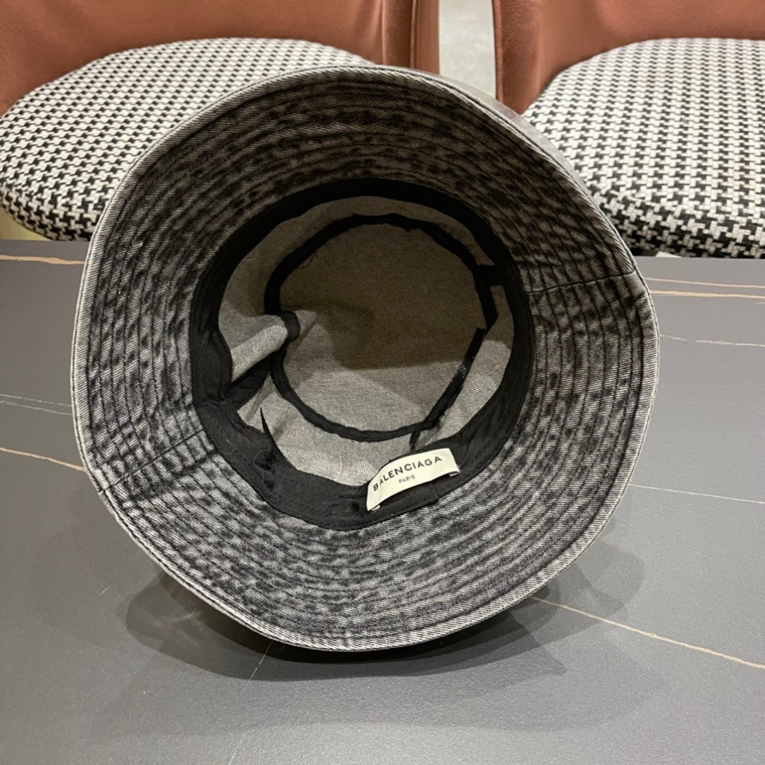 balenciaga巴黎世家2024牛仔渔夫帽夏季防晒遮阳帽子大头围水桶帽显脸小
