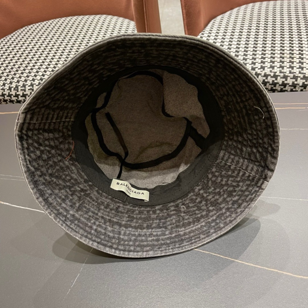balenciaga巴黎世家2024牛仔渔夫帽夏季防晒遮阳帽子大头围水桶帽显脸小
