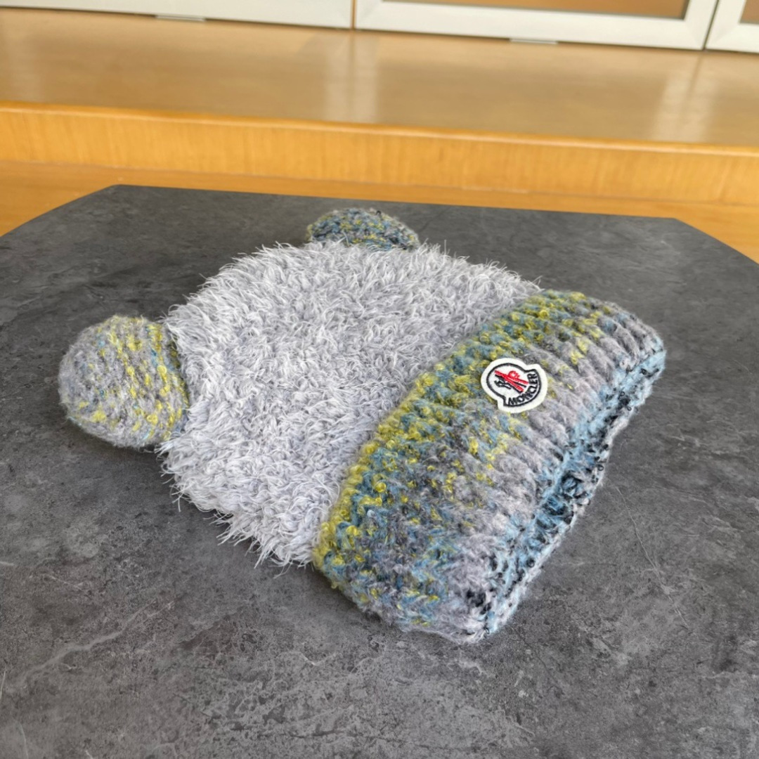 moncler蒙口欧美风格秋冬新款可爱保暖羊毛帽儿童男女款通用版冷帽帽子