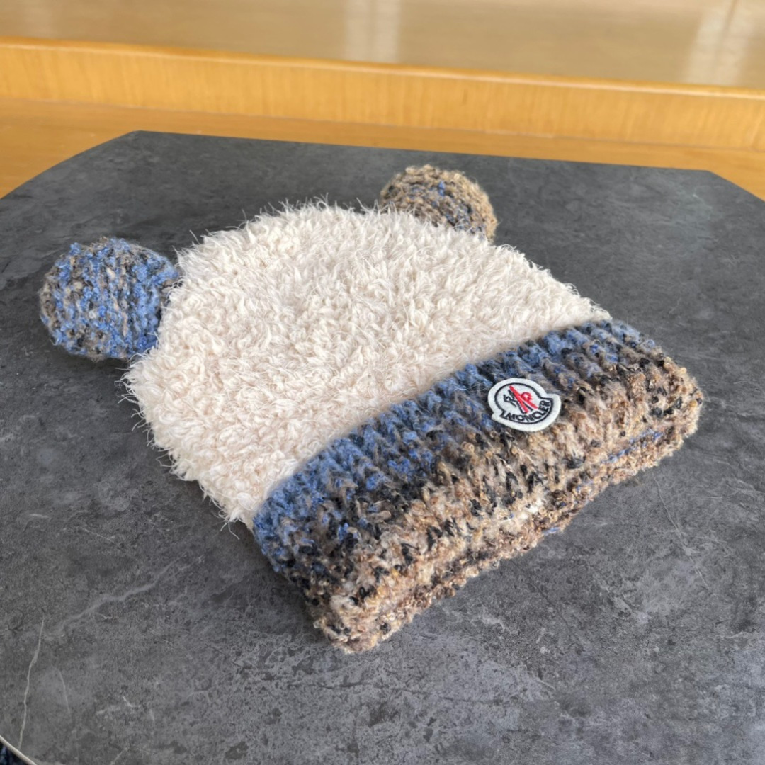 moncler蒙口欧美风格秋冬新款可爱保暖羊毛帽儿童男女款通用版冷帽帽子