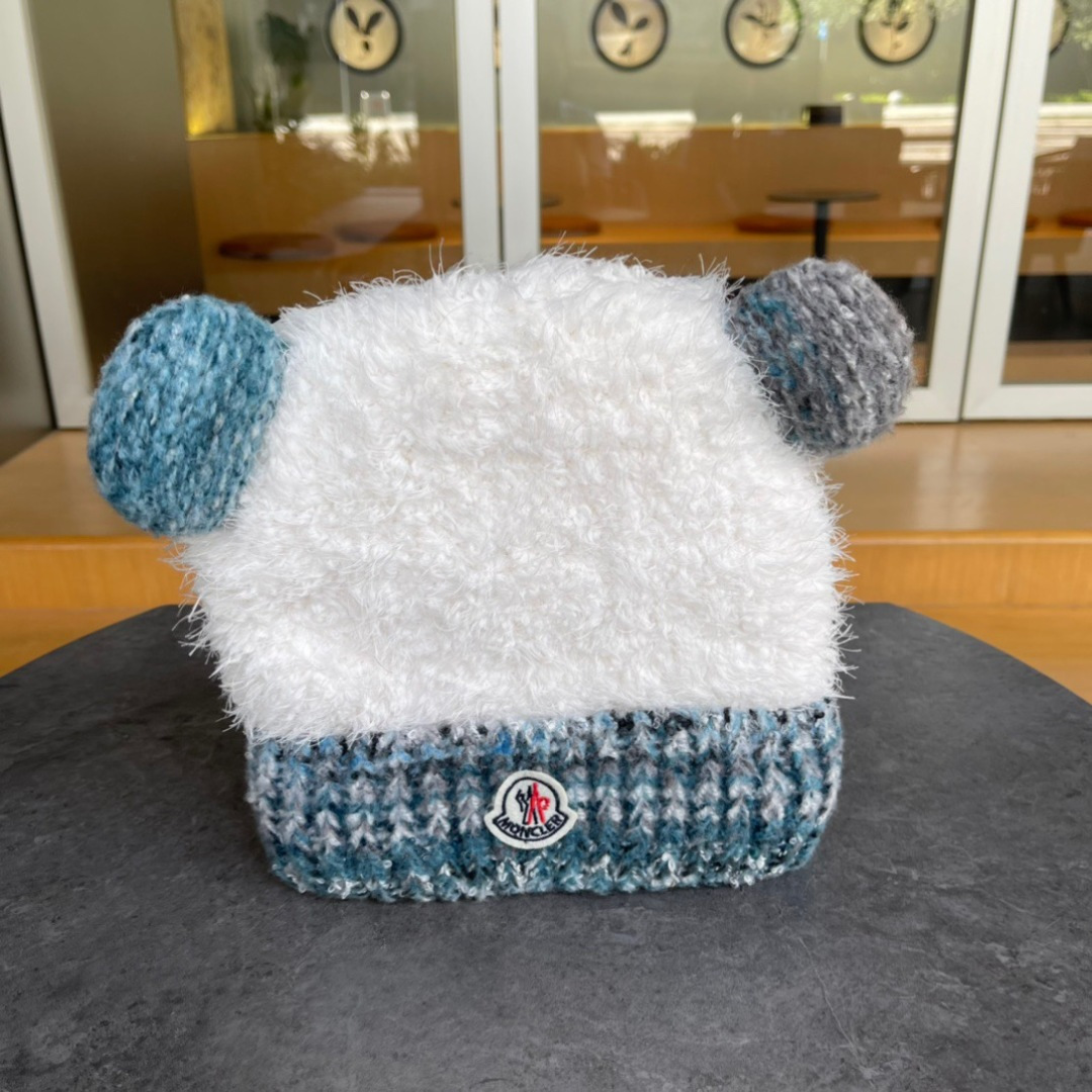 moncler蒙口欧美风格秋冬新款可爱保暖羊毛帽儿童男女款通用版冷帽帽子