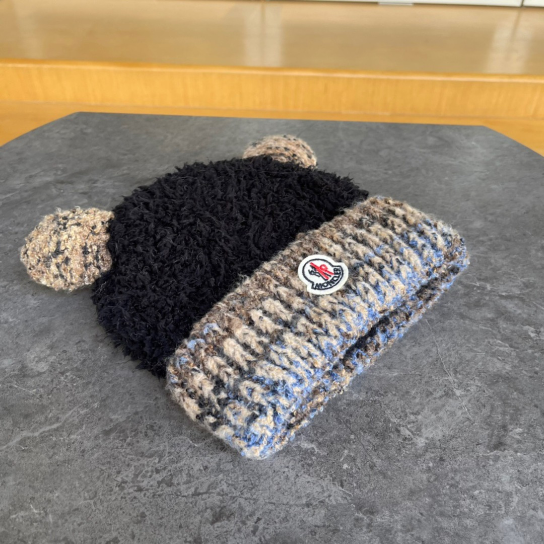 moncler蒙口欧美风格秋冬新款可爱保暖羊毛帽儿童男女款通用版冷帽帽子