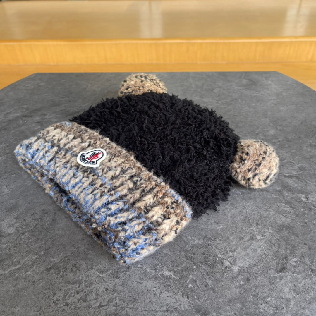 moncler蒙口欧美风格秋冬新款可爱保暖羊毛帽儿童男女款通用版冷帽帽子