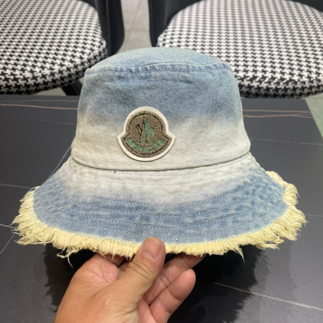 MONCLER蒙口🎩2024春新款高品质牛仔渔夫帽超仙，超火爆💖质感很赞，出街超好搭配！时尚潮流！快快入