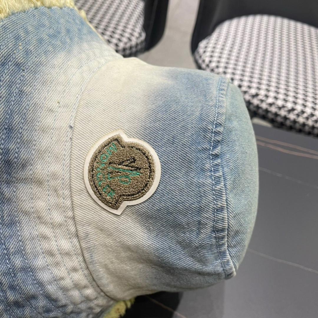 MONCLER蒙口🎩2024春新款高品质牛仔渔夫帽超仙，超火爆💖质感很赞，出街超好搭配！时尚潮流！快快入