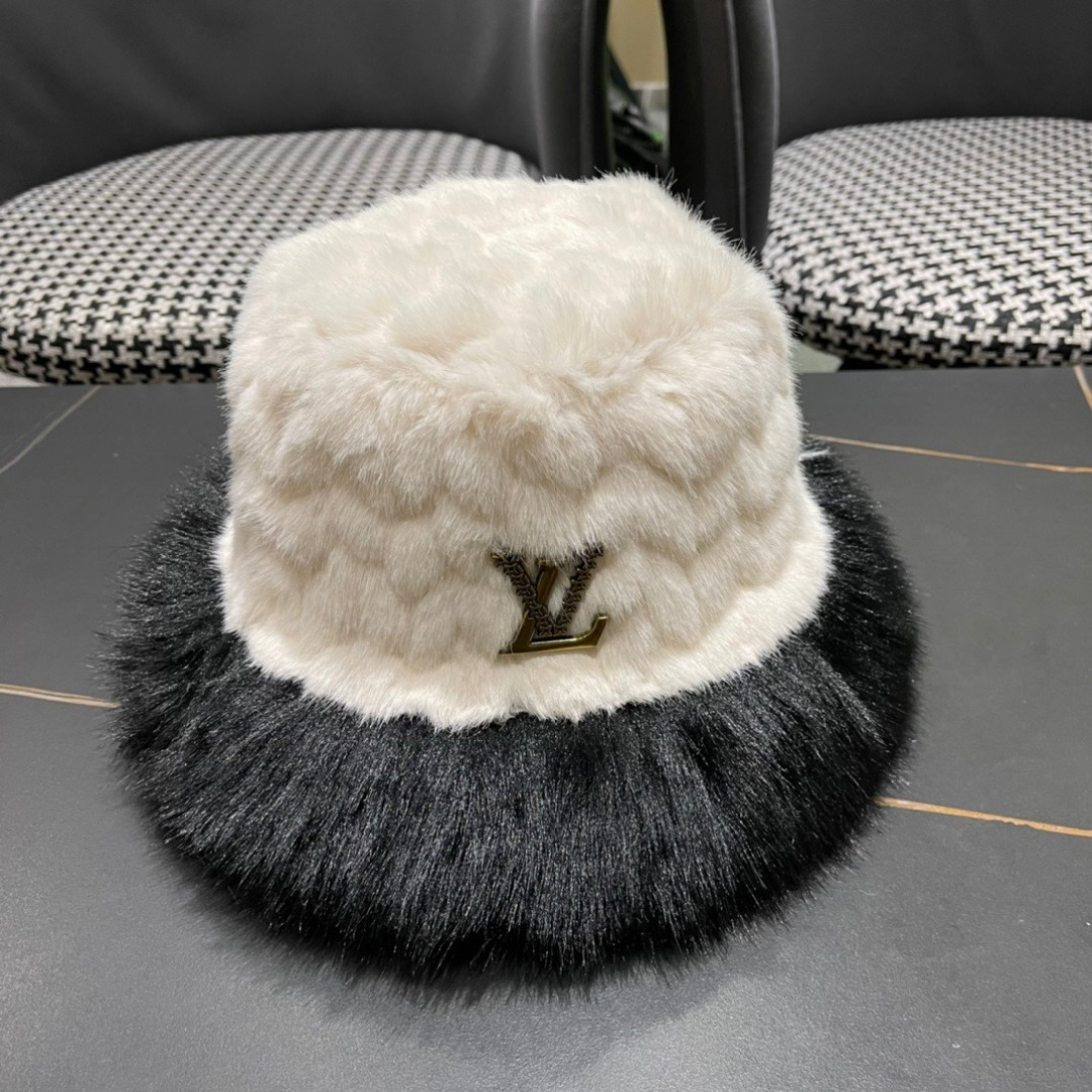 LV路易威登秋冬毛绒渔夫帽 完美版型，对格精准无误，男女适用