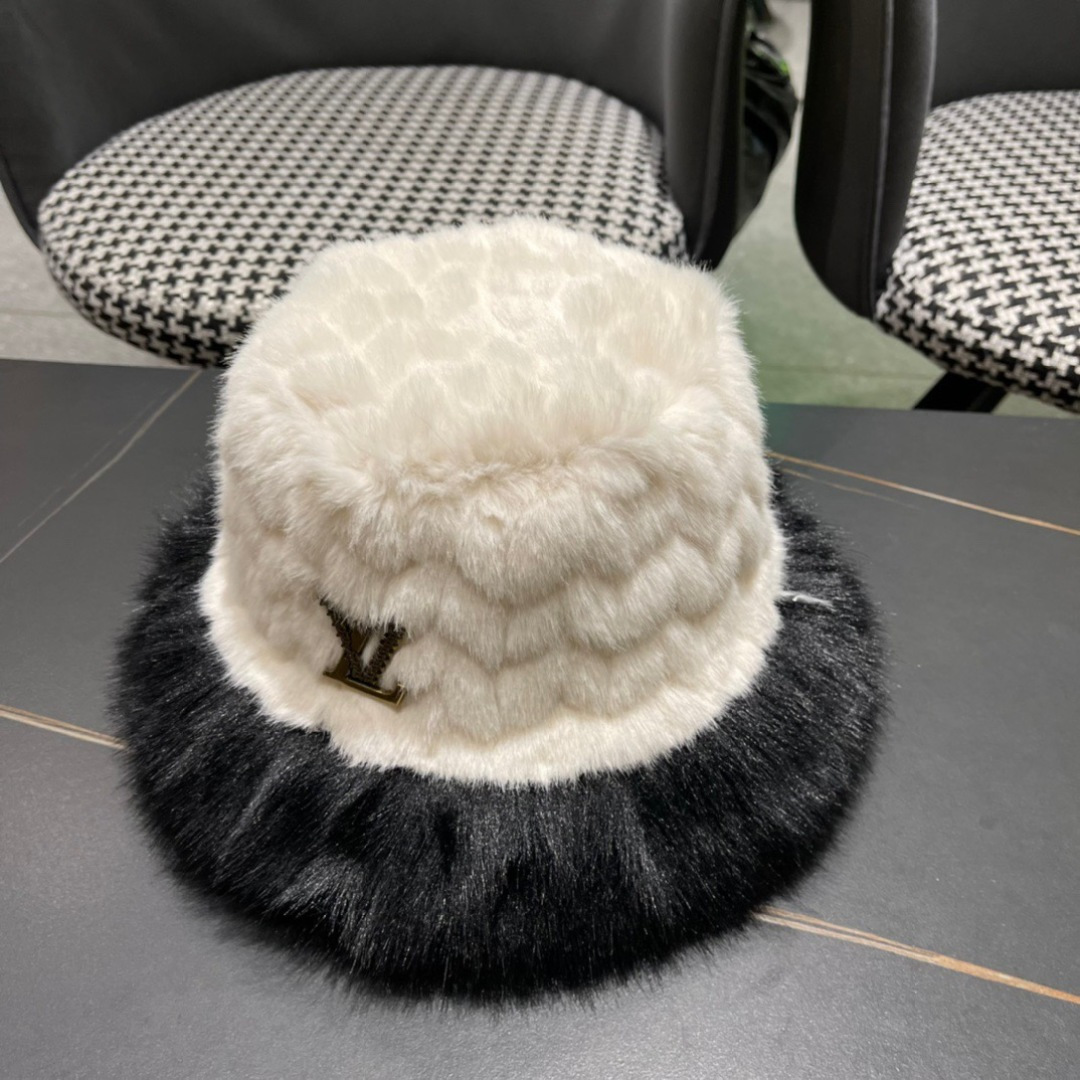 LV路易威登秋冬毛绒渔夫帽 完美版型，对格精准无误，男女适用