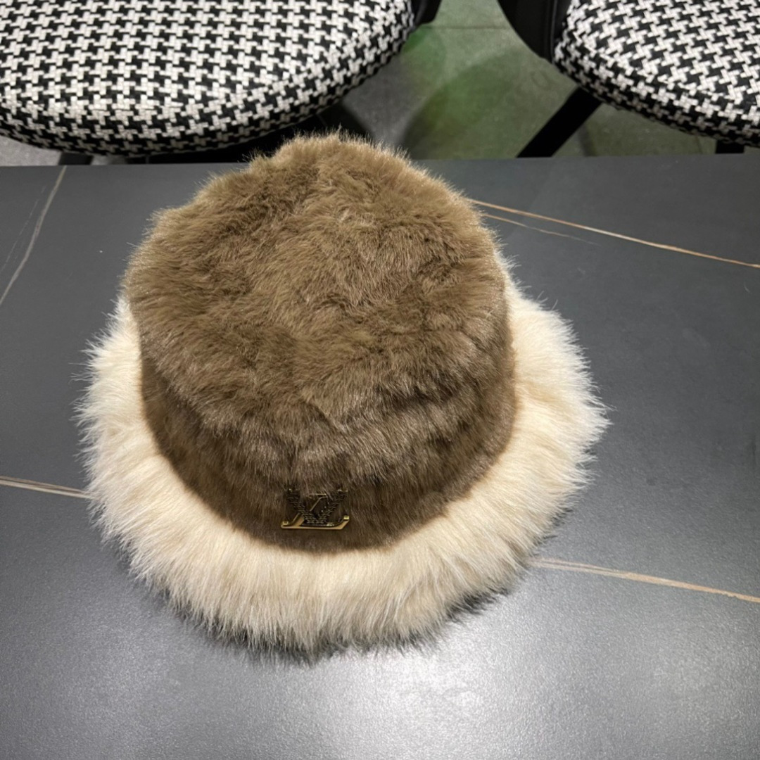 LV路易威登秋冬毛绒渔夫帽 完美版型，对格精准无误，男女适用