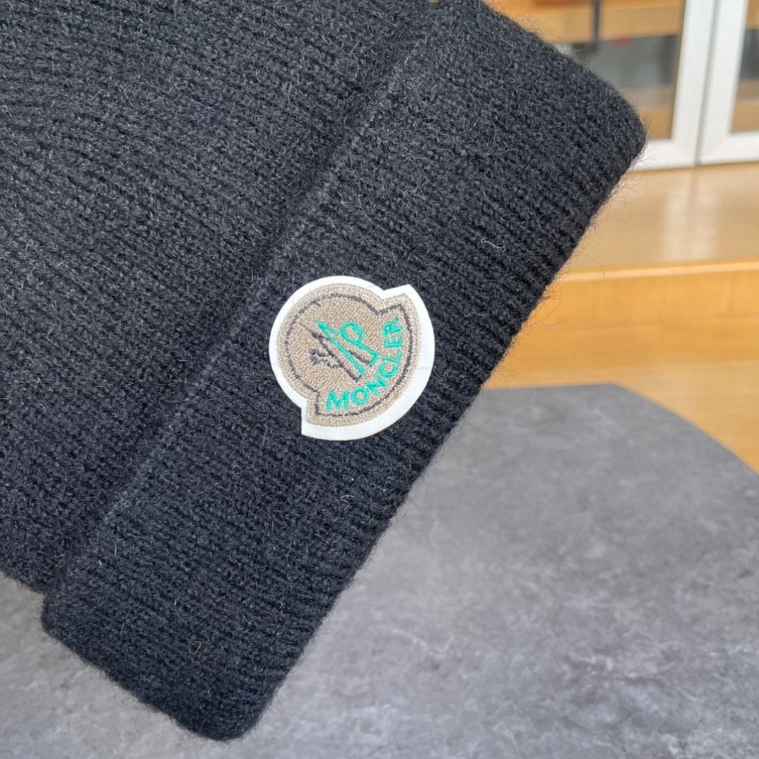 MONCLER蒙口2024新款秋冬季针织帽时尚百搭显脸小毛线帽护耳帽