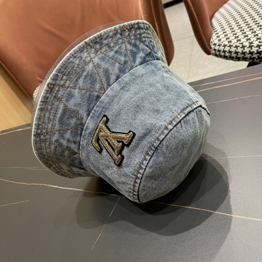   LouiVuittonLV 2024新款路易威登牛仔老花渔夫帽，简单大方 男女通用遮阳帽，