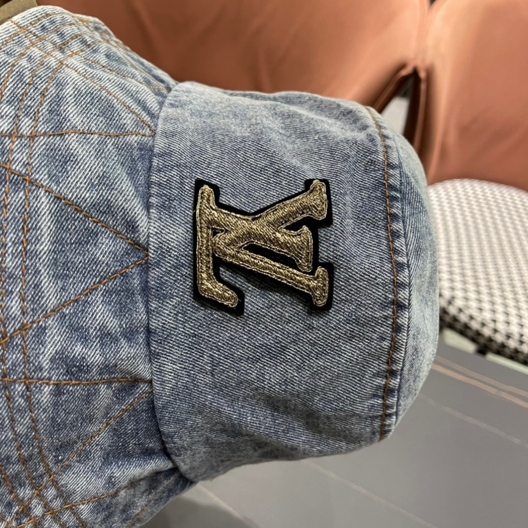   LouiVuittonLV 2024新款路易威登牛仔老花渔夫帽，简单大方 男女通用遮阳帽，