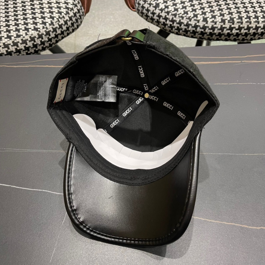  Gucci(古奇)春夏新款原单棒球帽， 11开模订制，原版帆布料+头层牛皮，代购热门，男女可用百搭款，