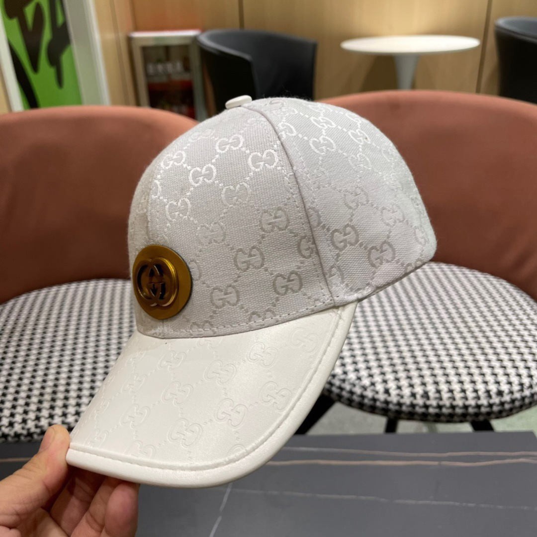  Gucci(古奇)春夏新款原单棒球帽， 11开模订制，原版帆布料+头层牛皮，代购热门，男女可用百搭款，