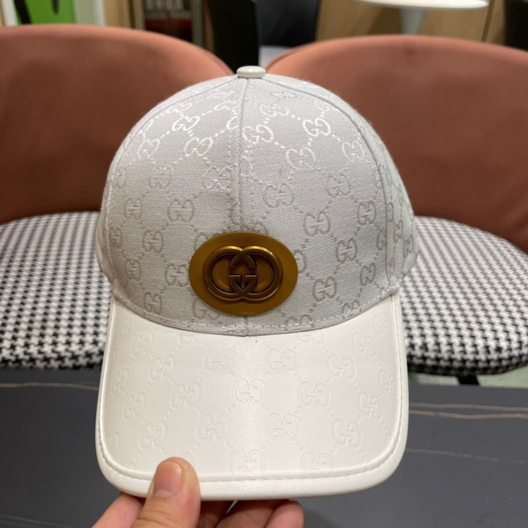  Gucci(古奇)春夏新款原单棒球帽， 11开模订制，原版帆布料+头层牛皮，代购热门，男女可用百搭款，