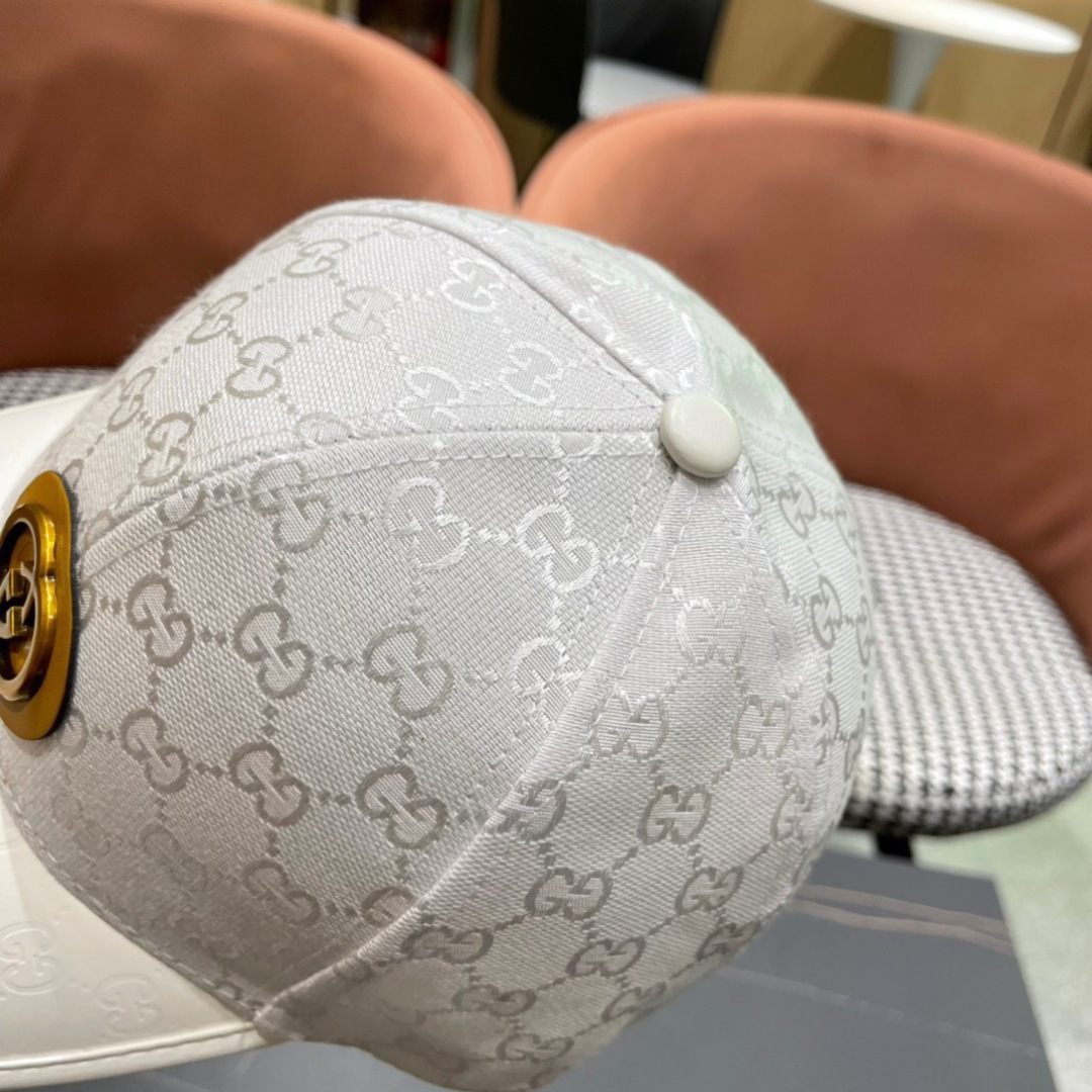  Gucci(古奇)春夏新款原单棒球帽， 11开模订制，原版帆布料+头层牛皮，代购热门，男女可用百搭款，