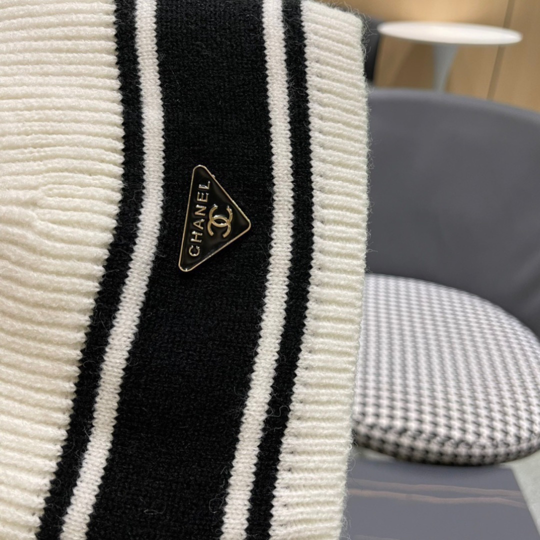 Chanel香奈儿2024秋冬针织渔夫帽盆帽时尚百搭保暖冷帽显脸小毛线帽冬季新款