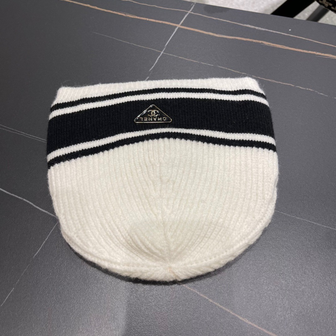 Chanel香奈儿2024秋冬针织渔夫帽盆帽时尚百搭保暖冷帽显脸小毛线帽冬季新款