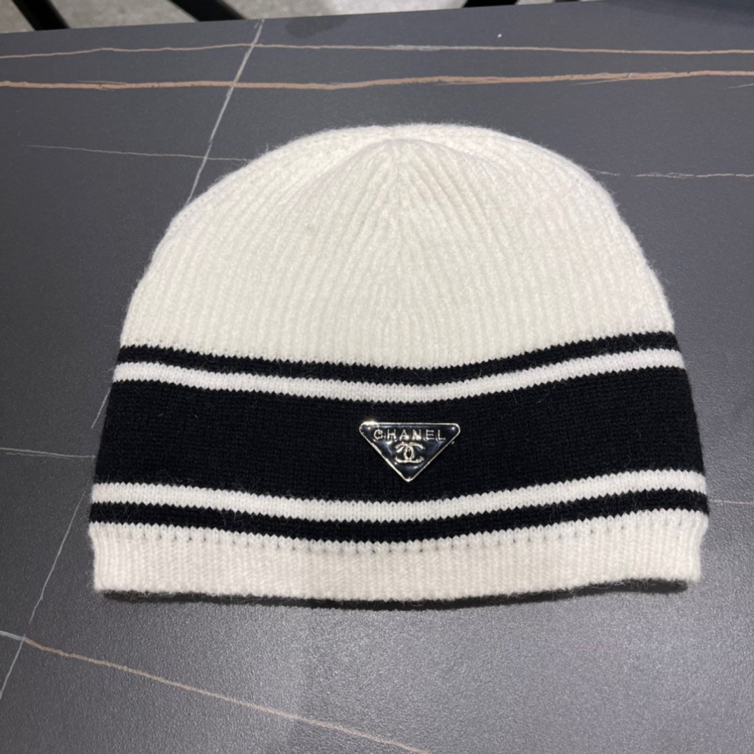 Chanel香奈儿2024秋冬针织渔夫帽盆帽时尚百搭保暖冷帽显脸小毛线帽冬季新款