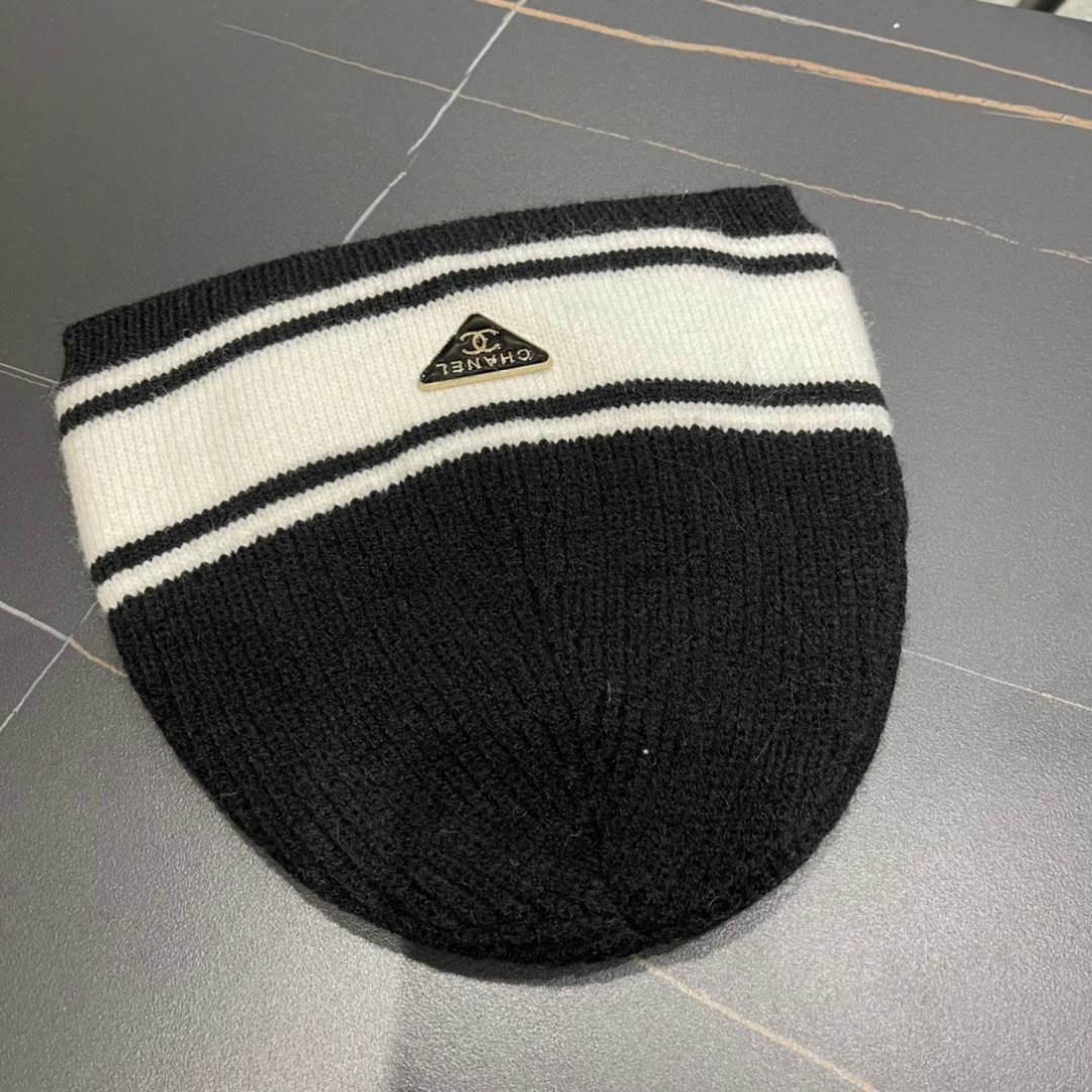 Chanel香奈儿2024秋冬针织渔夫帽盆帽时尚百搭保暖冷帽显脸小毛线帽冬季新款