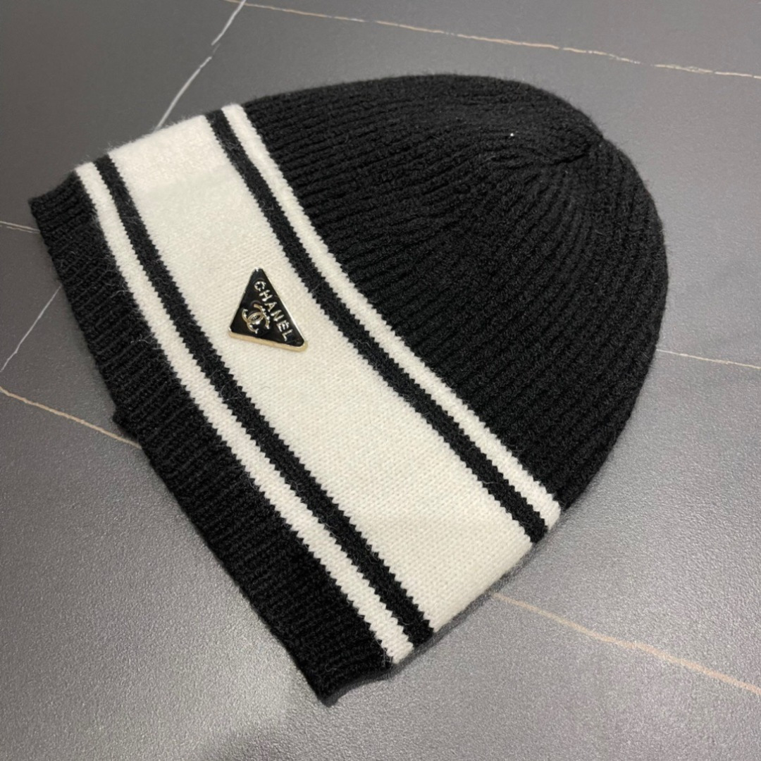 Chanel香奈儿2024秋冬针织渔夫帽盆帽时尚百搭保暖冷帽显脸小毛线帽冬季新款