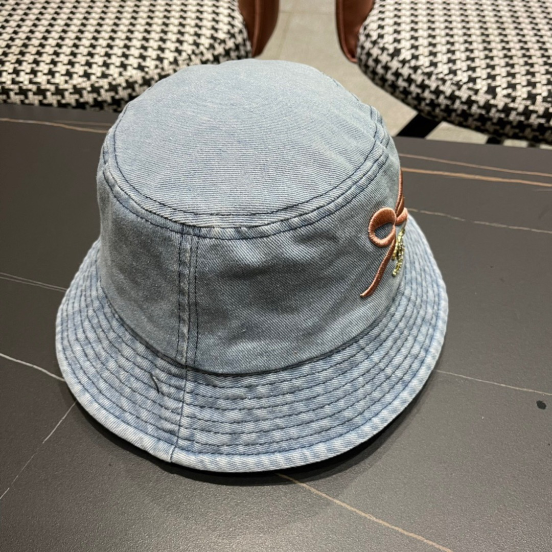 香奈儿Chanel2024夏季新款欧美简约时尚牛仔渔夫帽遮阳防晒防紫外线太阳帽子