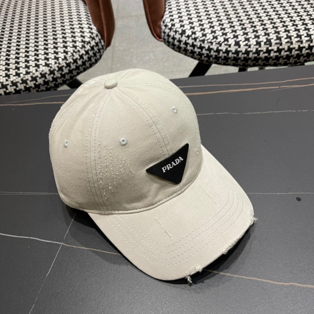 🧢普拉达Prada潮人三角标棒球帽简约帅气~男女同款超酷时尚街头风 帽型极好