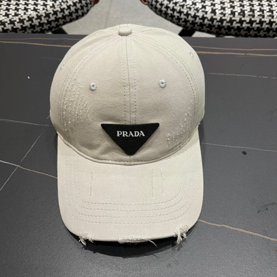 🧢普拉达Prada潮人三角标棒球帽简约帅气~男女同款超酷时尚街头风 帽型极好