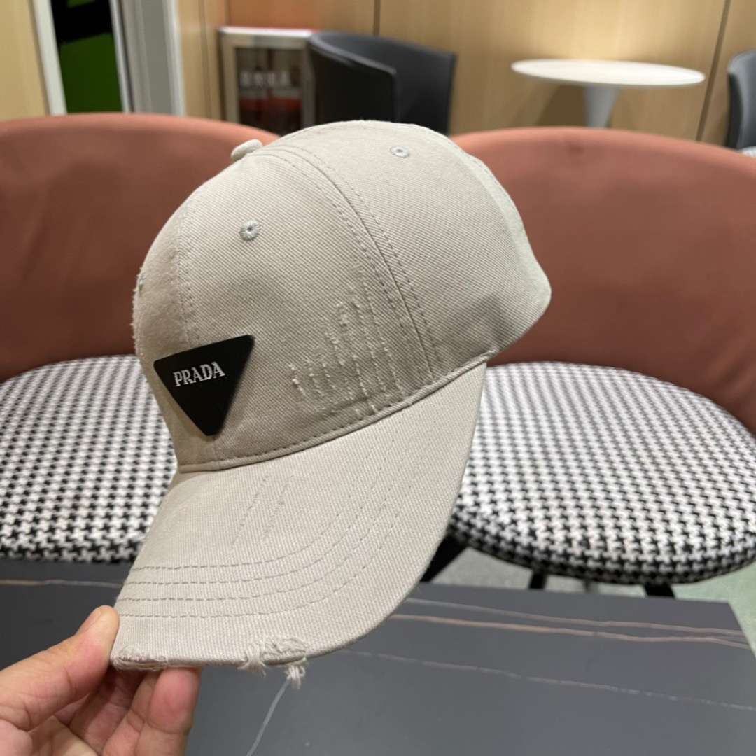 🧢普拉达Prada潮人三角标棒球帽简约帅气~男女同款超酷时尚街头风 帽型极好
