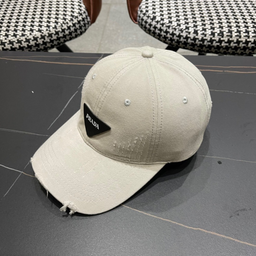 🧢普拉达Prada潮人三角标棒球帽简约帅气~男女同款超酷时尚街头风 帽型极好